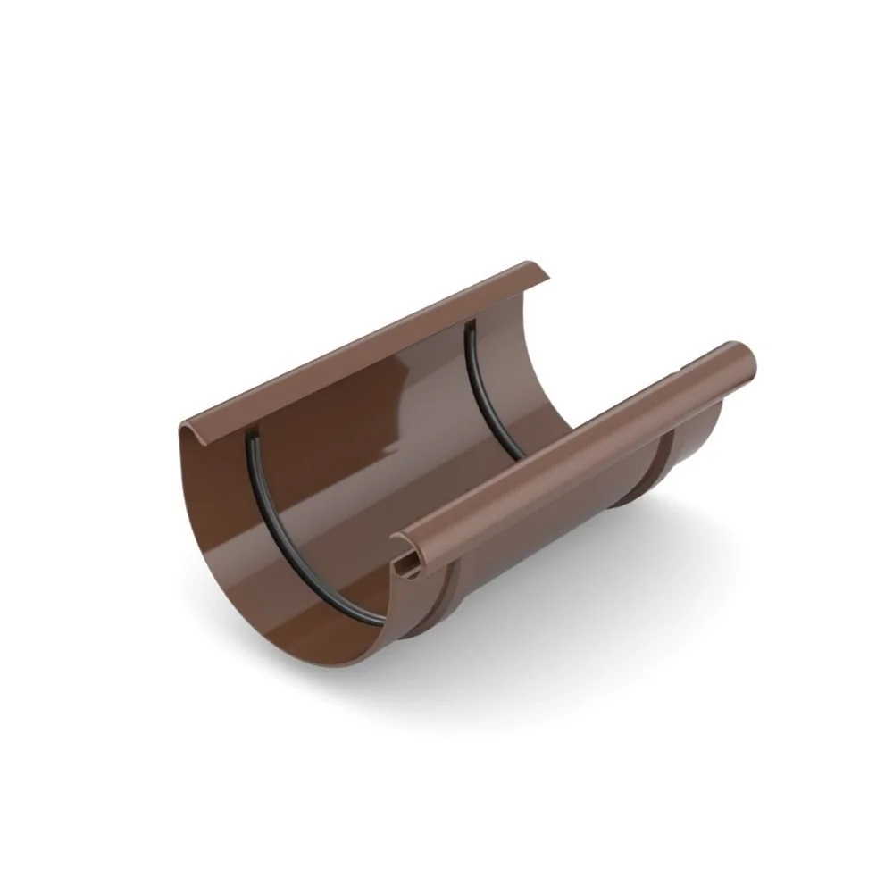 Raccord de Gouttière Marron System 100 - Jonction Étanchéfiée