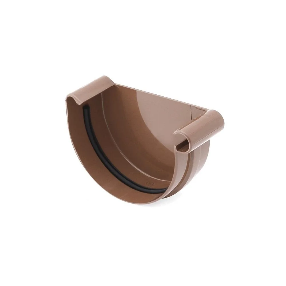 Embout de Gouttière Droit Marron, Système 125