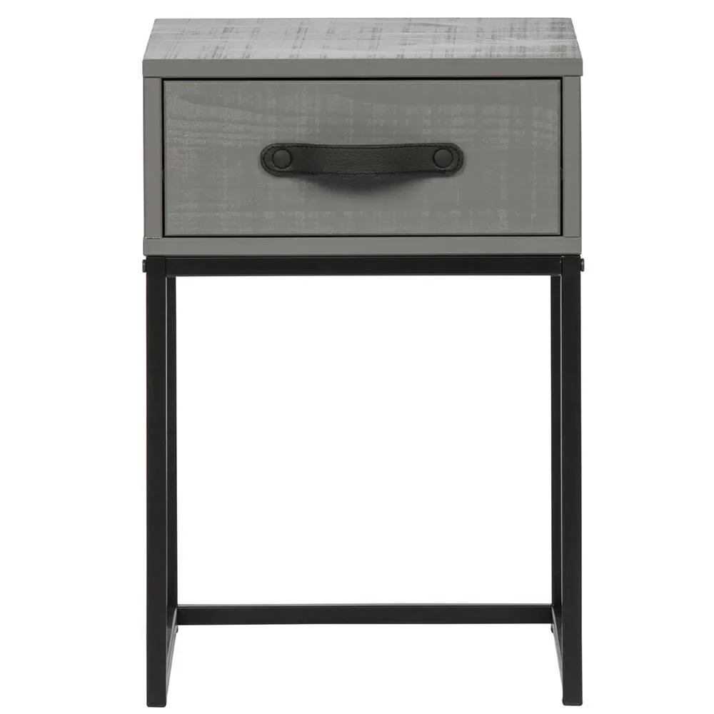 "Woood table de nuit Morris gris argile image"