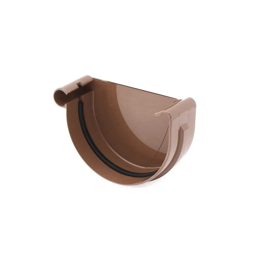 Extrémité Gauche de Gouttière Marron Système 125